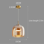 Lámpara Colgante de Vidrio Nórdica - Luces Colgantes Ajustables para Cocina