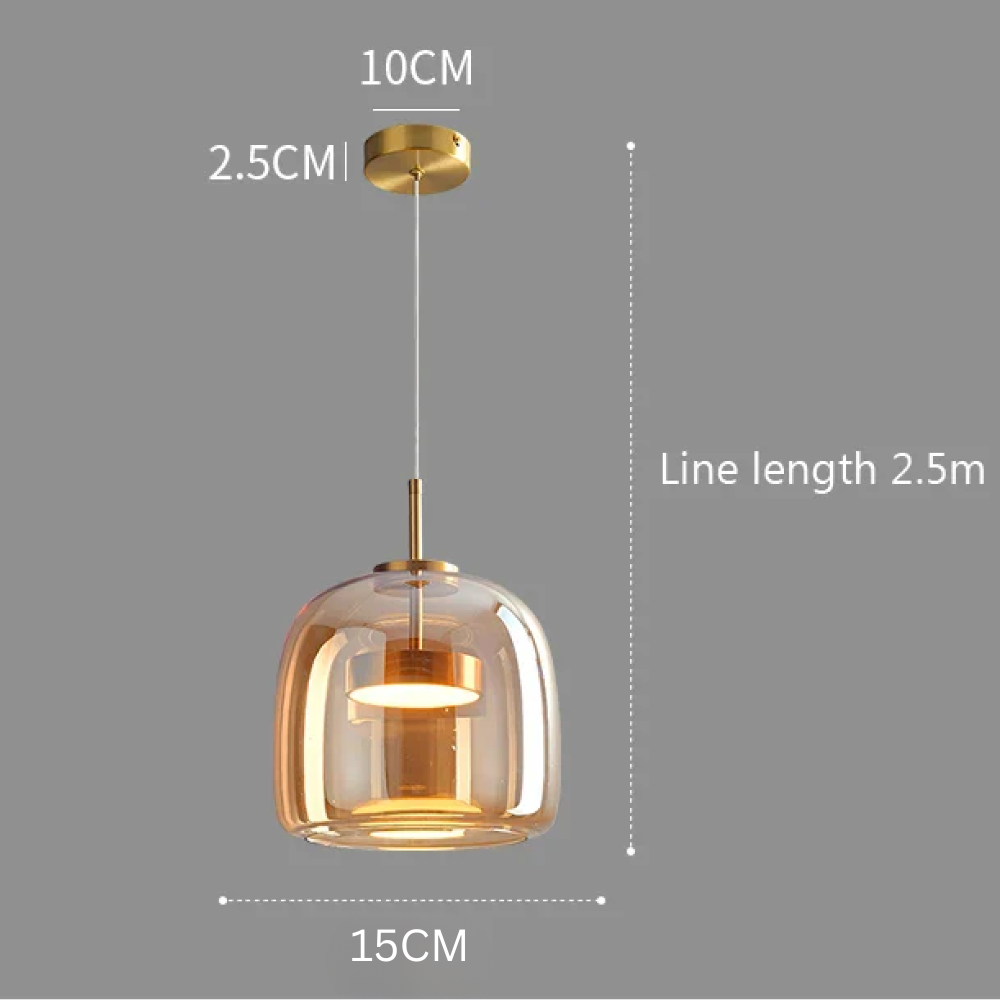 Lámpara Colgante de Vidrio Nórdica - Luces Colgantes Ajustables para Cocina