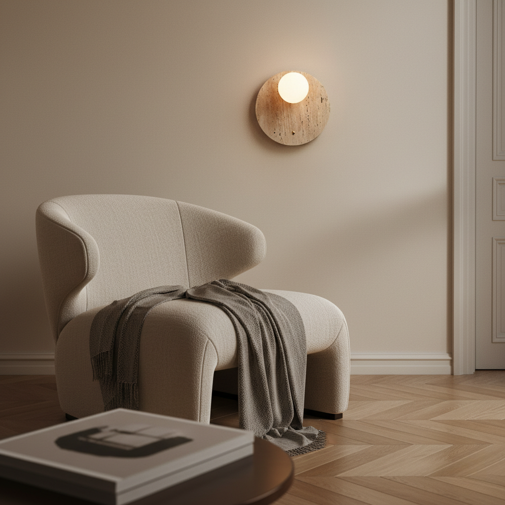 Lámpara de Pared Wabi-Sabi - Aplique de Pared Minimalista con Luz Natural Cálida