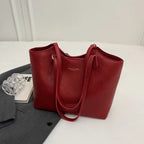 Andrea - Bolso de hombro de gran capacidad con correa ajustable | Compartimento interno con cremallera | Tamaño estándar | Marrón, Café, Rojo, Negro