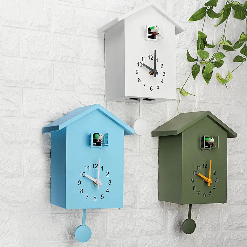 BirdCall – Encantador reloj de pared de cuco para el hogar y la oficina con canto de cuco tradicional