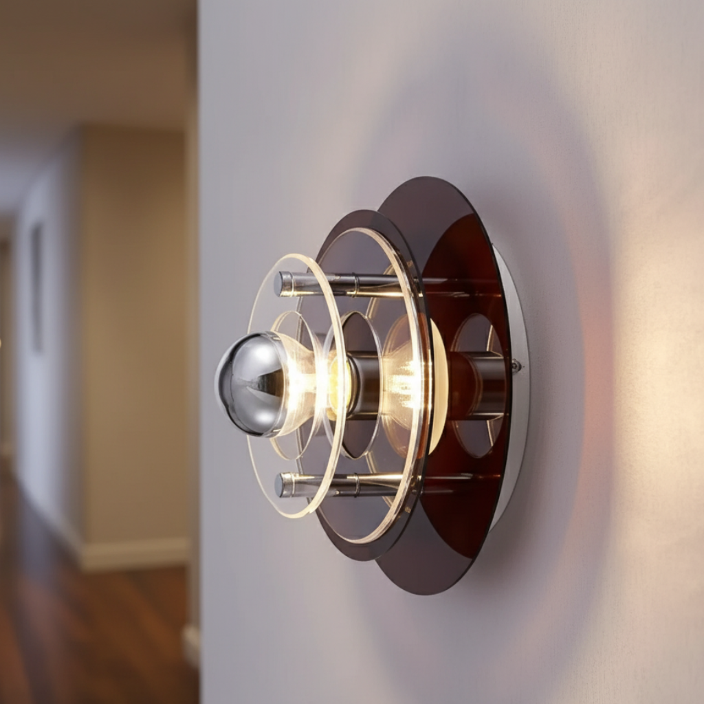 Vestalux - Aplique de Pared Bauhaus Antiguo con Acentos LED Coloridos para una Decoración Única