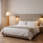 Lámpara de Suelo Moderna Alvin - Elegante Lámpara de Madera de Pie con Pantalla Asimétrica