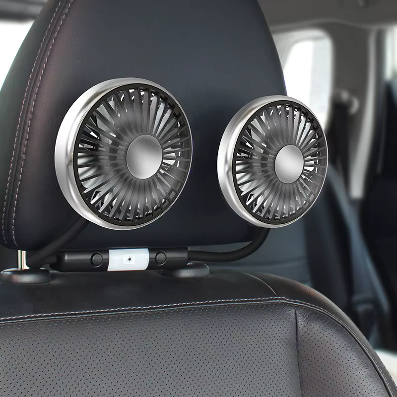 Ventilador de Coche USB con Cabezas Rotativas Dobles