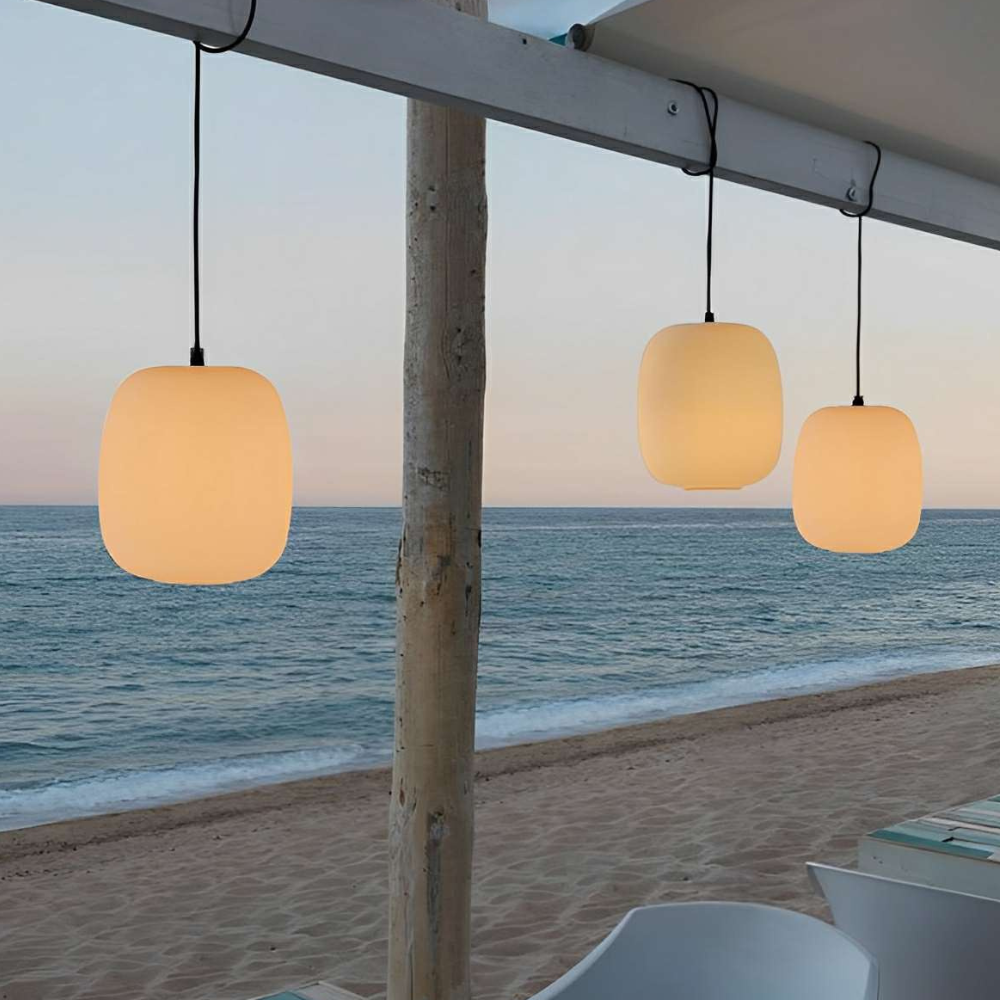 Lámpara Colgante Elegante para Exteriores - Luz de Pendiente Japonesa Impermeable