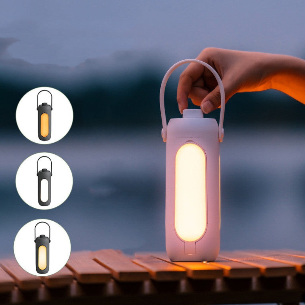 Lámpara Portátil Recargable para Exteriores - Iluminación Cálida de Múltiples Modos