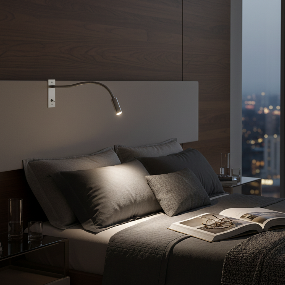 Aplique de Pared Minimalista - Focos de Lectura Ajustables en Metal Dorado/Plateado