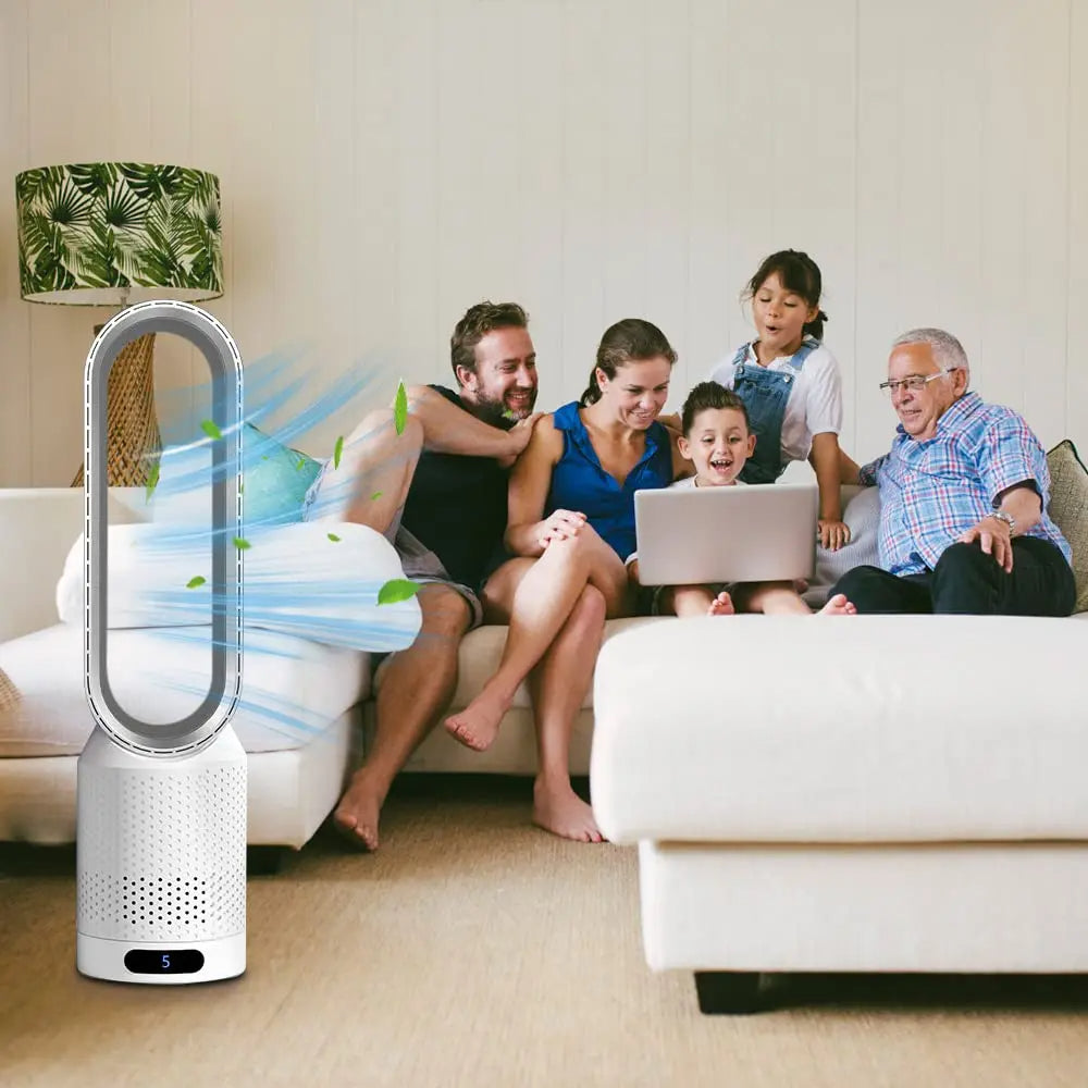 Airpure | Enfriador de aire 3-en-1 con purificador de aire | Oscilación y LED táctil