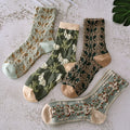 Calcetines de Algodón Florales para Mujeres (10 Pares)