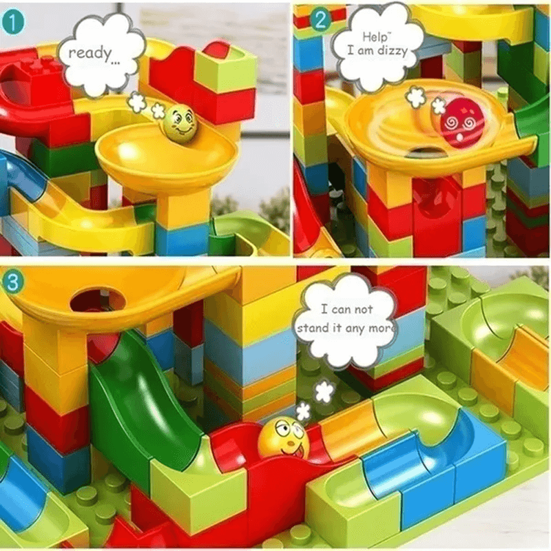 Marble Run Bloques de Construcción – Laberinto Creativo con Tobogán y Pista de Canicas para Niños – Juego Educativo para Resolución de Problemas y Fantasía