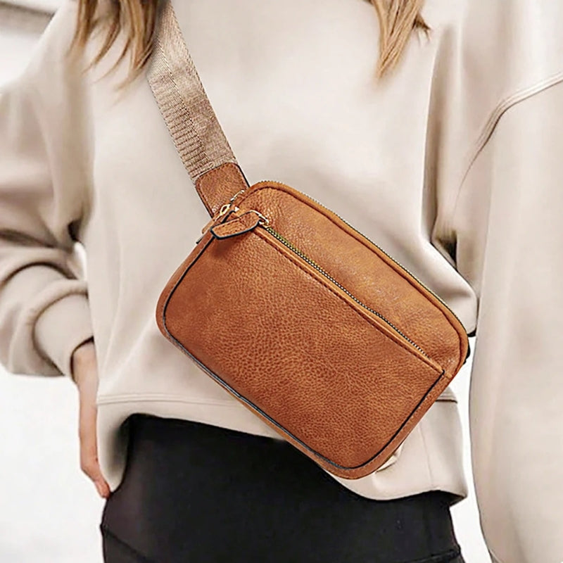 Charlotte - Bolso cruzado ligero con múltiples bolsillos con cremallera y correas ajustables