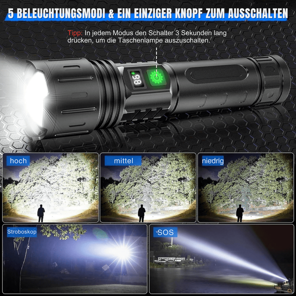 ULTRABEAM - Linterna LED para el día a día y actividades al aire libre