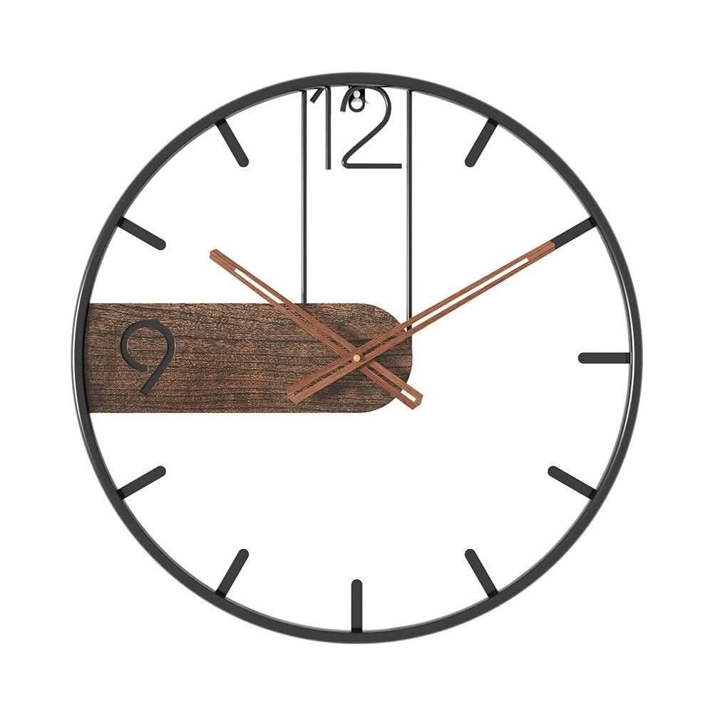 Reloj de Pared Grande Redondo de Metal Horium para Interiores Modernos con un Toque Elegante
