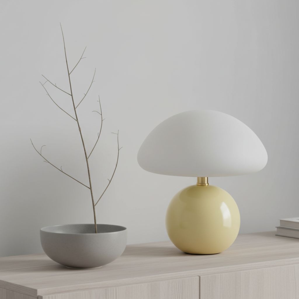 MushGlow | Lámpara de Mesa de Hongo Brillante y Juguetona para Dormitorio o Sala de Estar