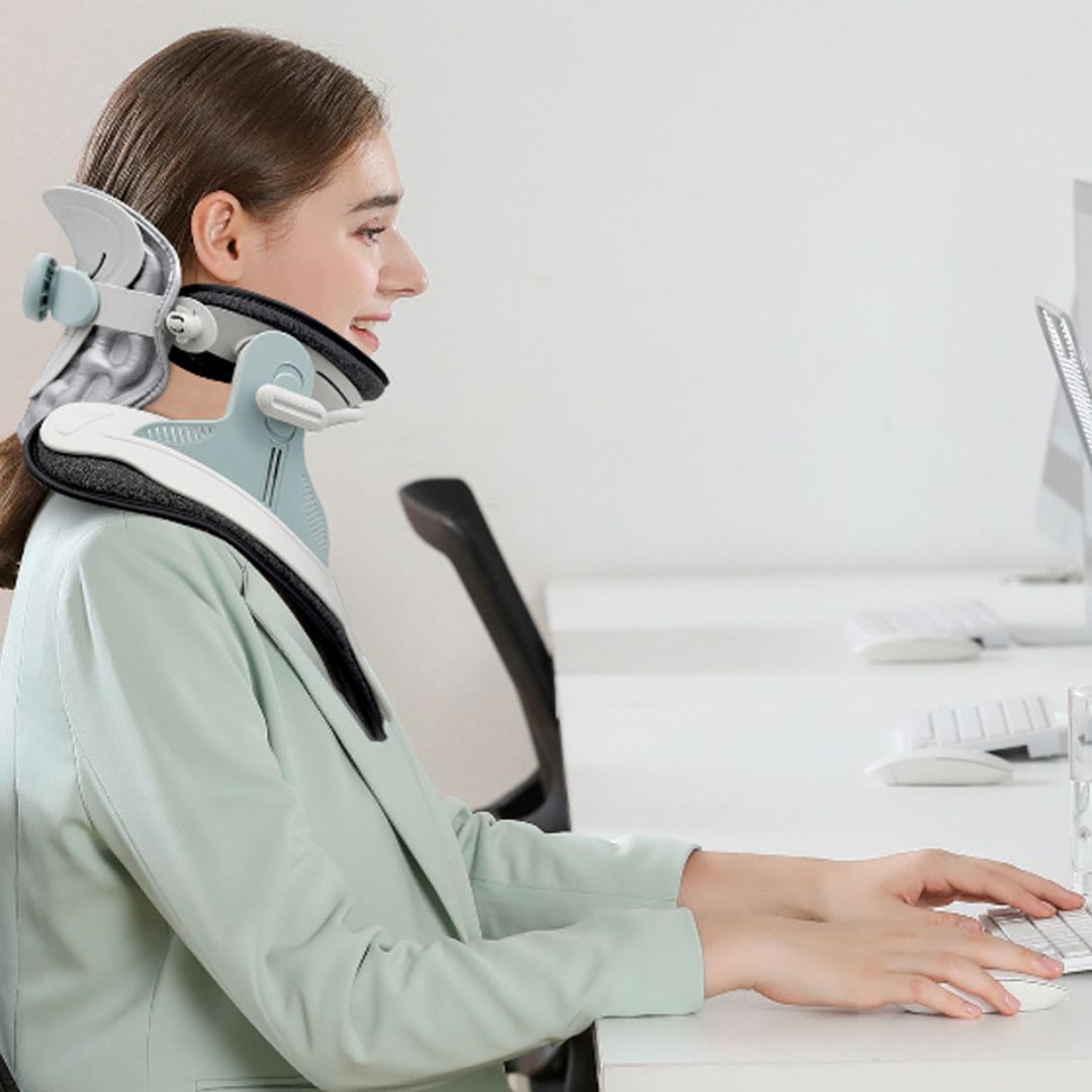 Lisslune | Estirador de Cuello para Alivio del Dolor - Dispositivo de Tracción Cervical Ajustable Ideal para la Tensión y el Incomodidad del Cuello