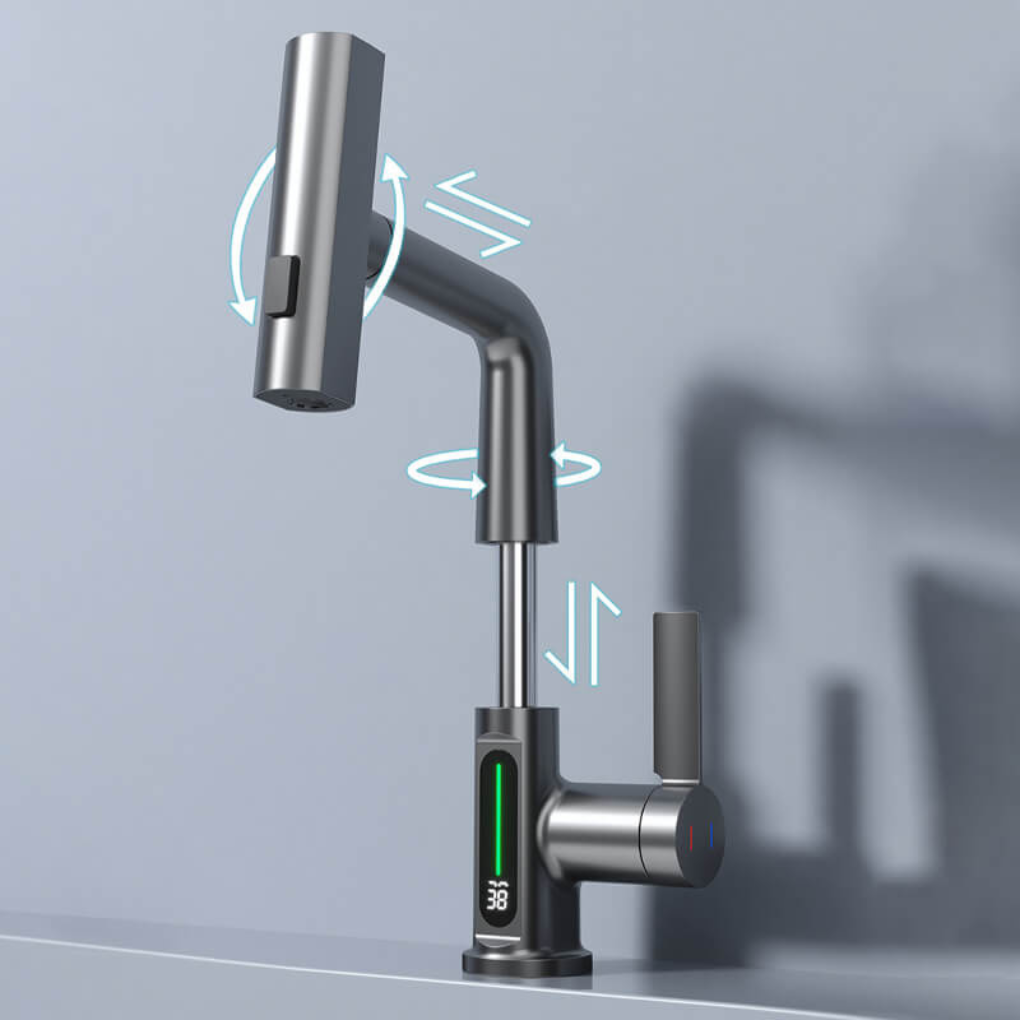 Grifo LED flexible para cocina y baño