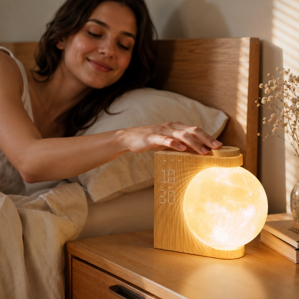 Reloj Despertador Restora Sunrise - Luz Gradual para Despertar y Lámpara de Mesita de Noche