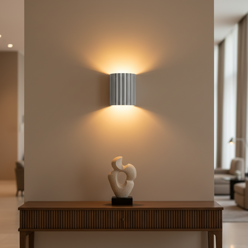 Luz de Pared Escultural Estriada Stria - Aplique Moderno de Resina para Iluminación Ambiental