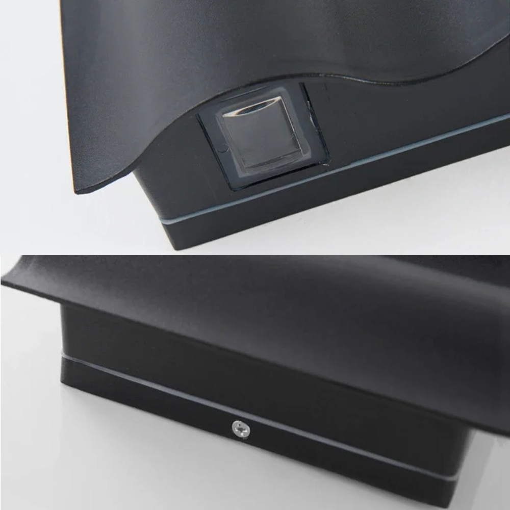 NoirLume | Aplique de pared exterior moderno y elegante con diseño de ondas