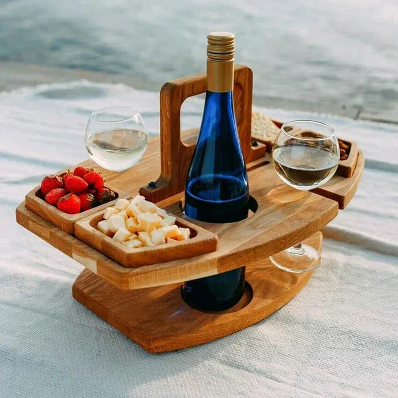 Mesa de Picnic de Madera Portátil WineCo