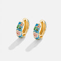 Fiona - Aros delicados con vibrantes detalles florales y diseño redondo