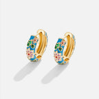 Fiona - Aros delicados con vibrantes detalles florales y diseño redondo