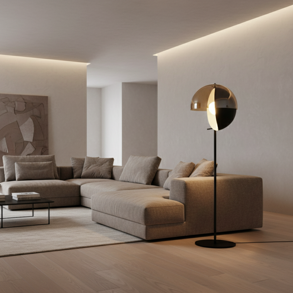 Lámpara de Pie Moderna Neralith Soma - Elegante Lámpara de Cristal para Sala de Estar