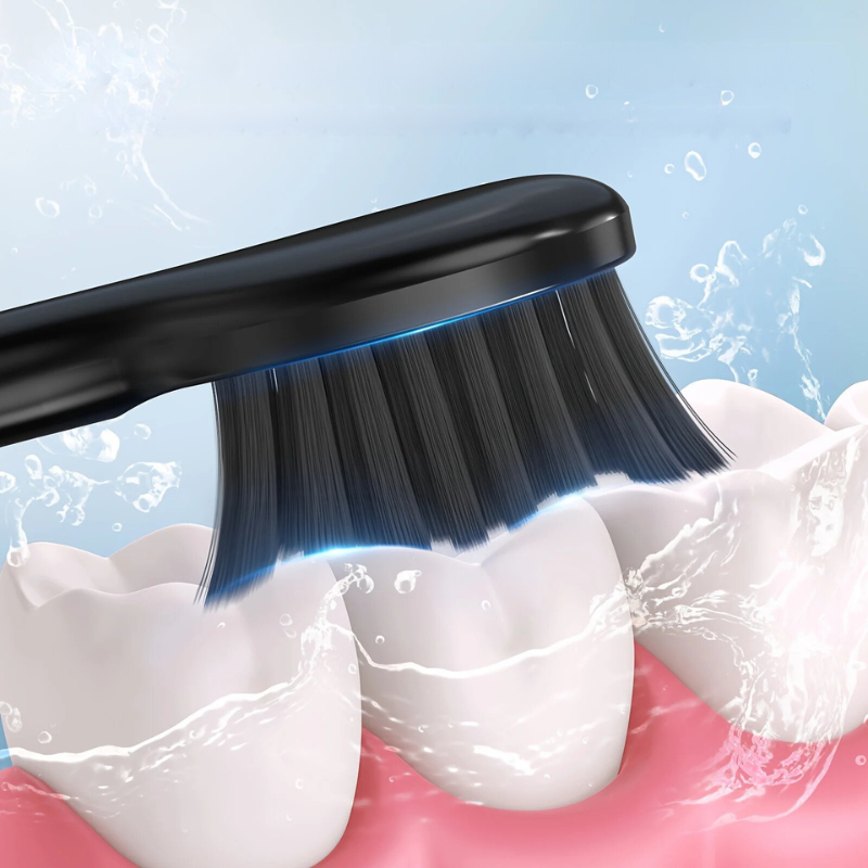 Cepillo de dientes Sonic Zahnoa | Limpieza por ultrasonido | Silencioso y recargable | 8 cabezales de repuesto