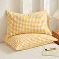 Fundas de Almohada a Cuadros Suaves