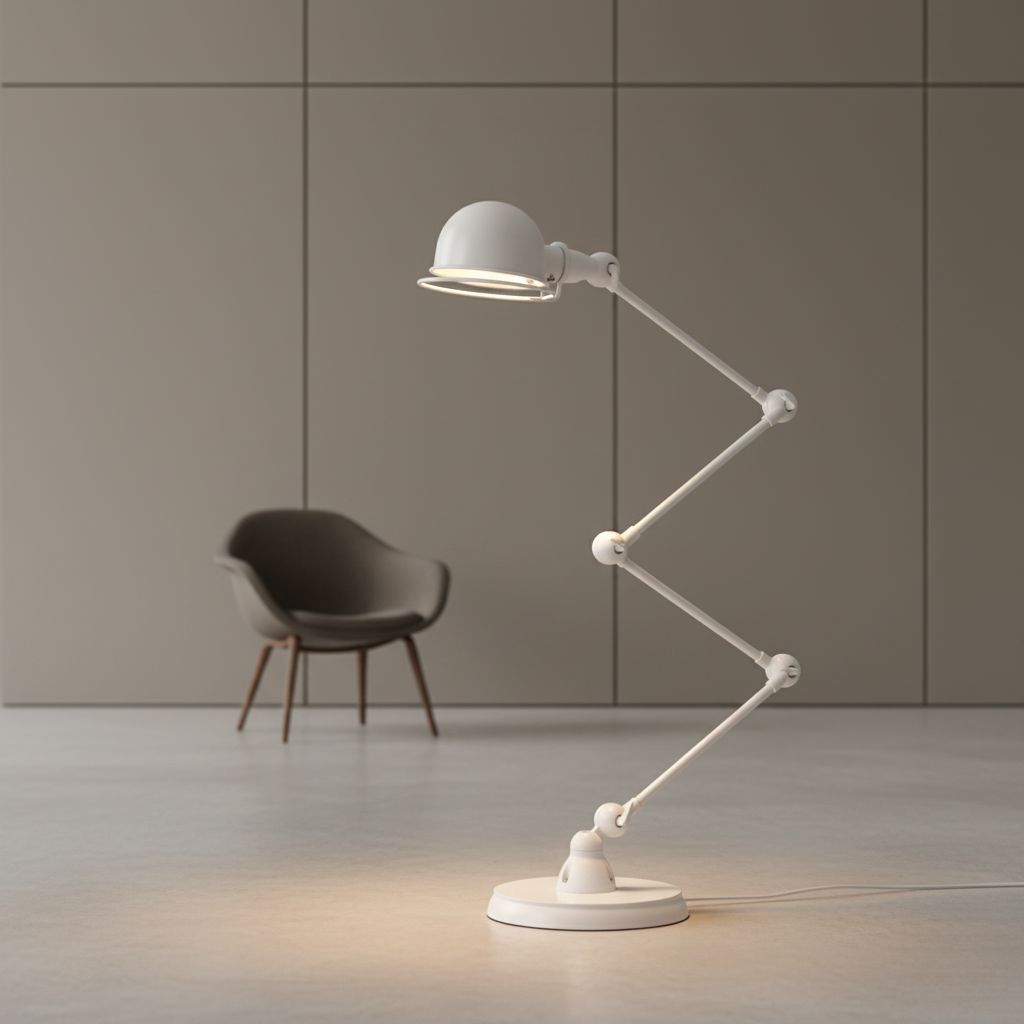 AtelierCraft | Lámpara de Pie Industrial Negra Moderna con Diseño Flexible