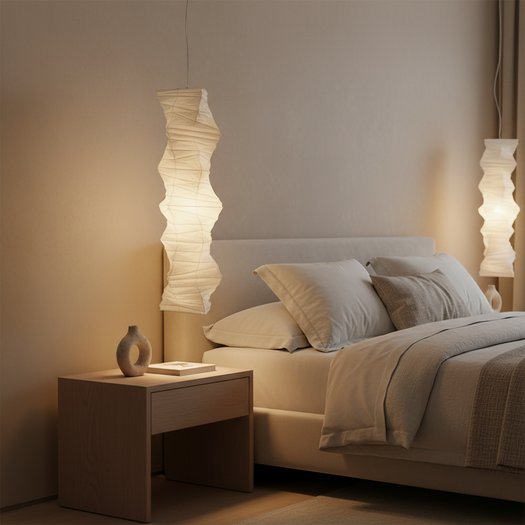 Lámpara Colgante Akari 33N - Diseño Vertical Elegante para Interiores Modernos