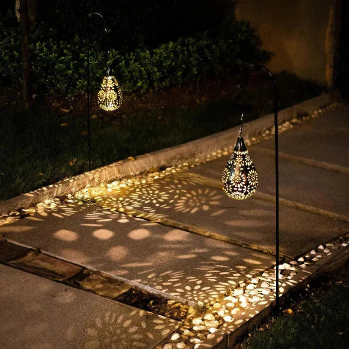 Lámpara solar de jardín en forma de flor | iluminación exterior elegante