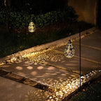 Lámpara solar de jardín en forma de flor | iluminación exterior elegante