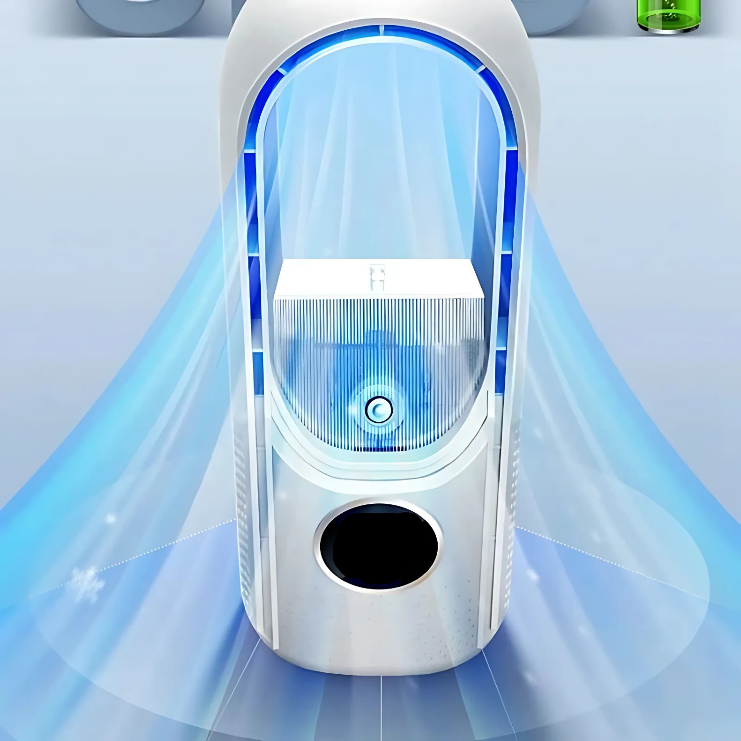 Airevo Enfriador de Aire | Ventilador USB Sin Aspas | 6 Niveles | Silencioso & Con Temporizador | Humidificación
