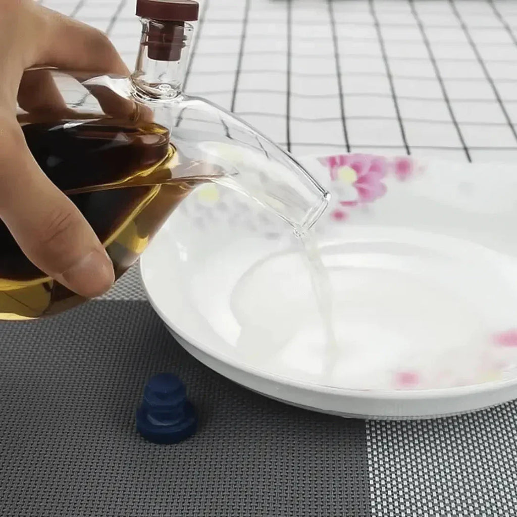 Dispensador de Aceite y Vinagre – Botella de Doble Cristal para Servir y Almacenar con Estilo