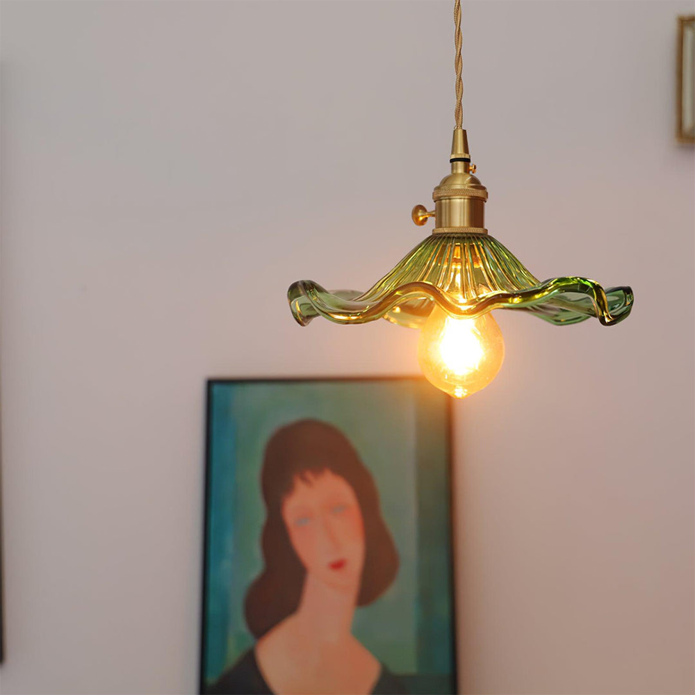 Lámpara colgante decorativa | Vidrio | Forma de flor