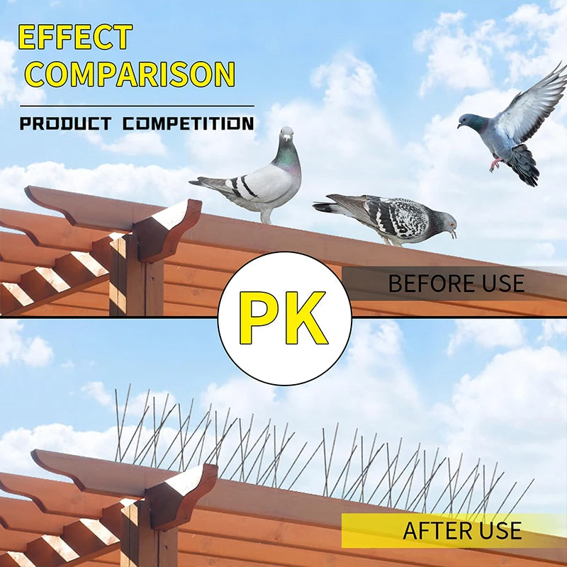 Picos Repelentes de Aves de Acero Inoxidable para Exterior