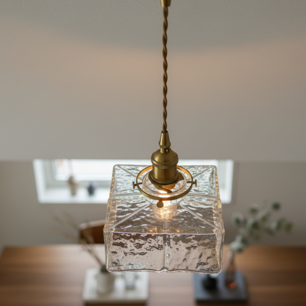 Colección Savoy | Lámpara Colgante de Vidrio con Acabado Texturizado, Estilo Vintage para Iluminación de Cocina