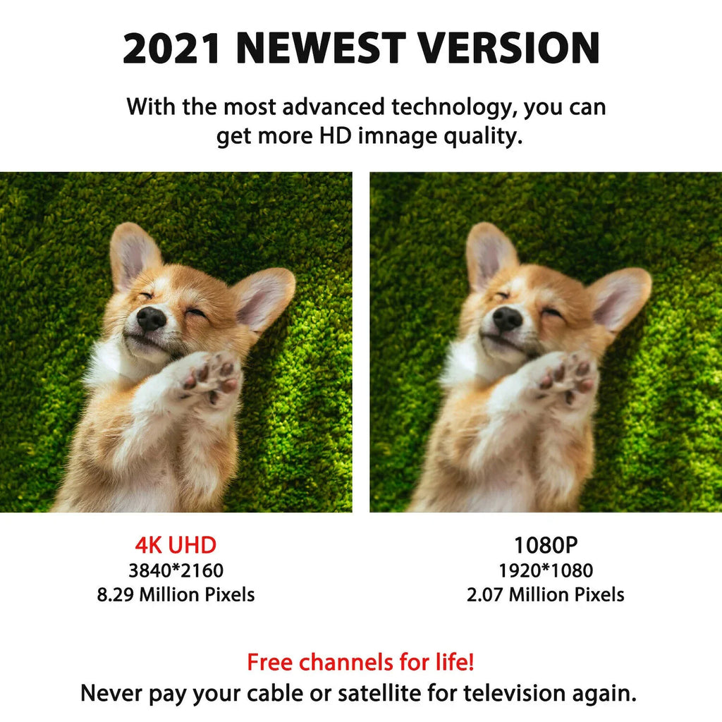 Antena HDTV Amplificada Digital Interior de 300 Millas con Refuerzo de Señal