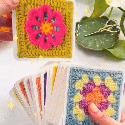 CrochetMagic - Set de Tarjetas de Granny Square | 50% DESCUENTO