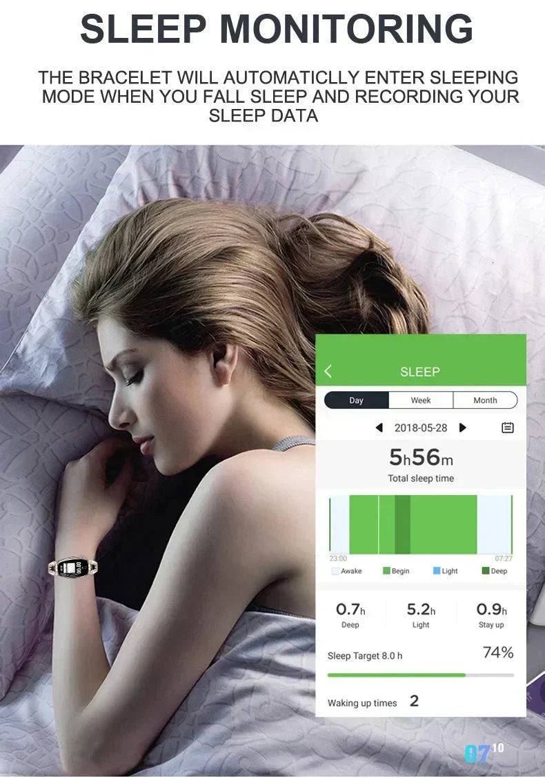 FitStyle Pulsera de Fitness Impermeable para Mujeres (IP67)