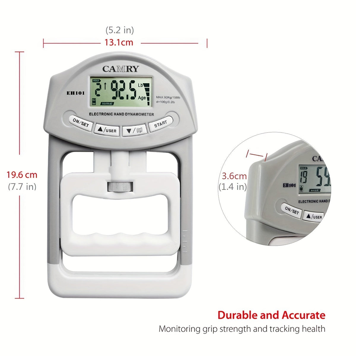 GRIPMETER PRO – Probador Digital de Fuerza de Agarre con Captura Automática