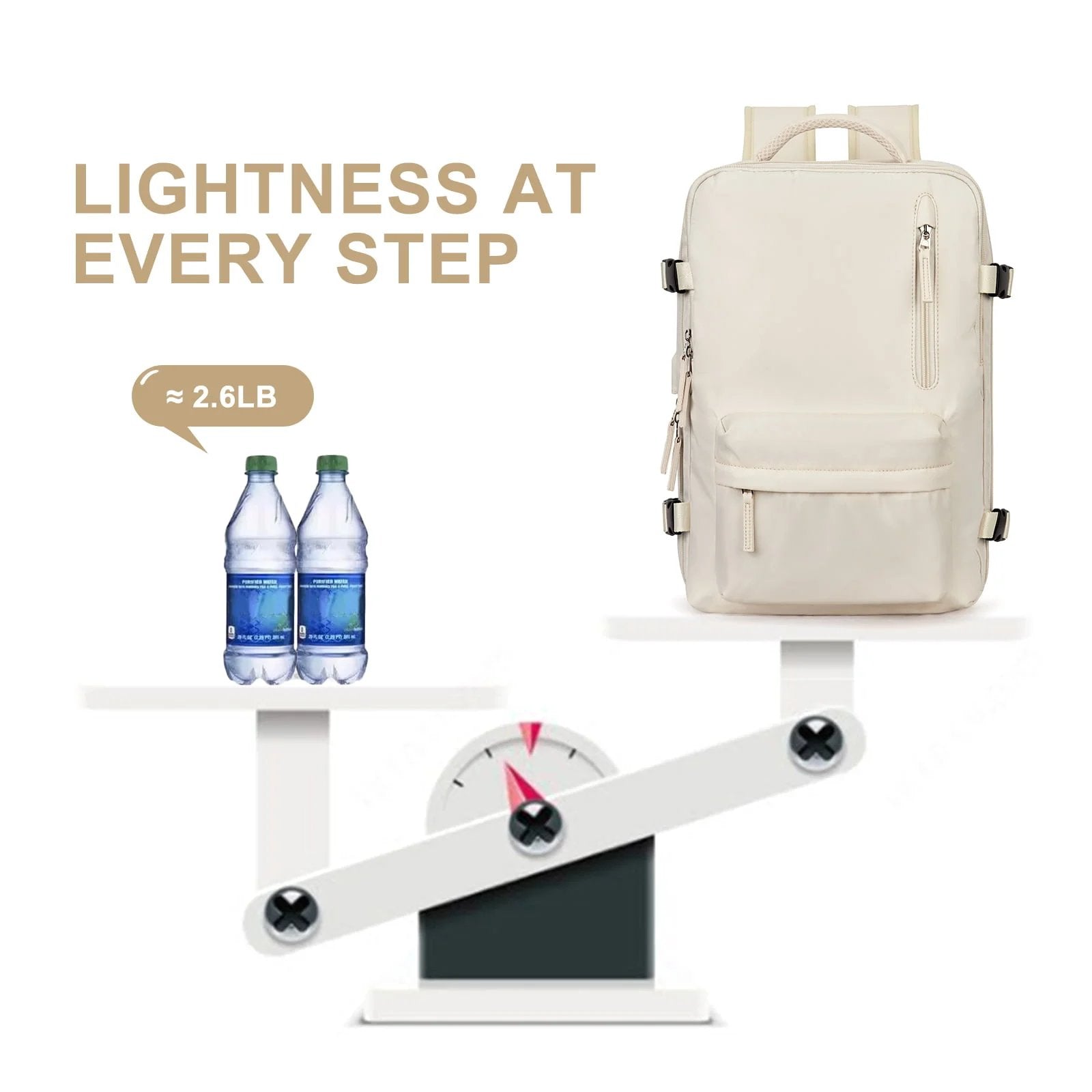 Lisslune | Mochila de Viaje Grande para Mujeres – Mochila de Senderismo Impermeable | Antirrobo y Carga USB
