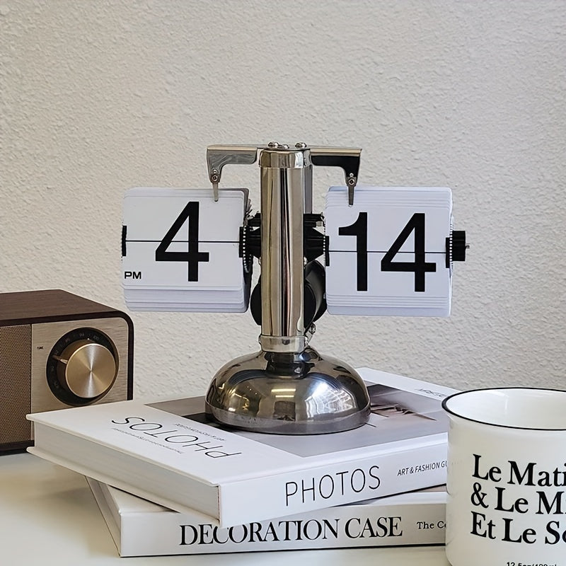 Reloj Flip Vintage con Mecanismo Automático de Cambio – Modelo de Mesa Elegante