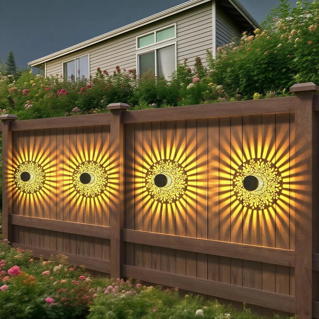 Conjunto de Lámparas de Pared Solares Solviora con 2 Piezas | Diseño de Peonías de Hierro | 28 cm de altura