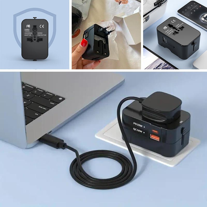 Adaptador de viaje universal con puertos USB duales | Brehn