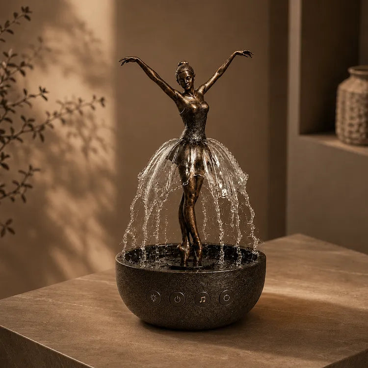 Fuente de interior con LED y figura de bailarina
