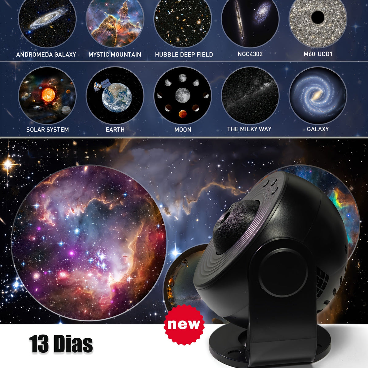 Proyector de Estrellas Galaxy – Impresionante Proyección Espacial LED con Función de Temporizador