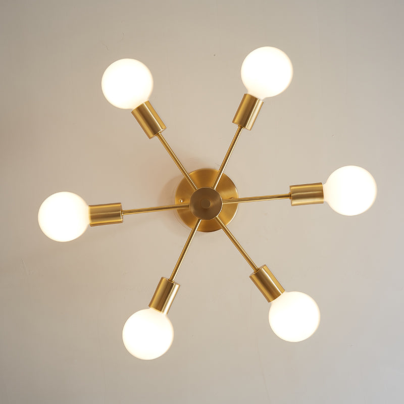 Luz de Techo Semi Flush de 6 Luces Sputnik
