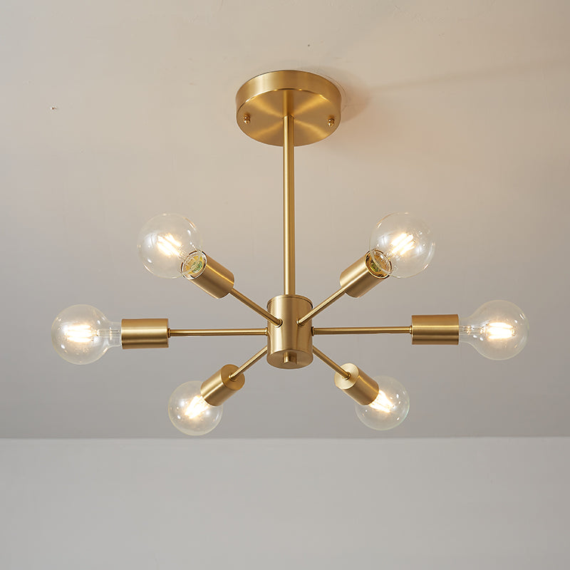 Luz de Techo Semi Flush de 6 Luces Sputnik
